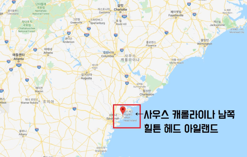 힐튼 헤드 아일랜드 지도